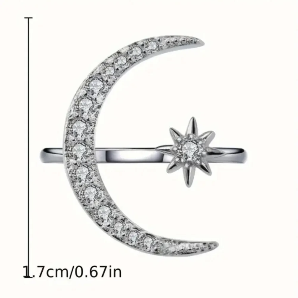 Moon Star Silvertone Ring_4
